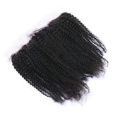 Kinky Curly Virgin Human Hair Natural Black Frontal