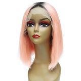 Bob Style Wig #pink 13x4 Frontal Lace Wig