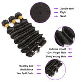 Bundle Deals Deep Wave Virgin Human Hair Natural Black