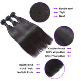 Straight Virgin Human Hair Natural Black Bundles