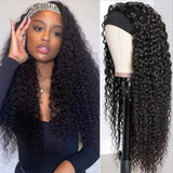 Deep Wave Glueless Headband Wig Naturlal Black 180% Density