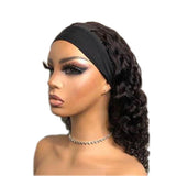 Italy Curly Glueless Headband Wig Naturlal Black 180% Density