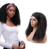 Kinky Curly Glueless Headband Wig Naturlal Black 180% Density