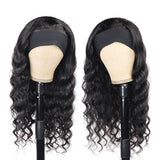 Loose Deep Wave Glueless Headband Wig Naturlal Black 180% Density