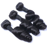 Bundle Deals With Frontal Loose Wave Virgin Human Hair Natural Black