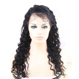 Deep Wave 13x4 Regular Lace Frontal Wig Naturlal Black 180% Density